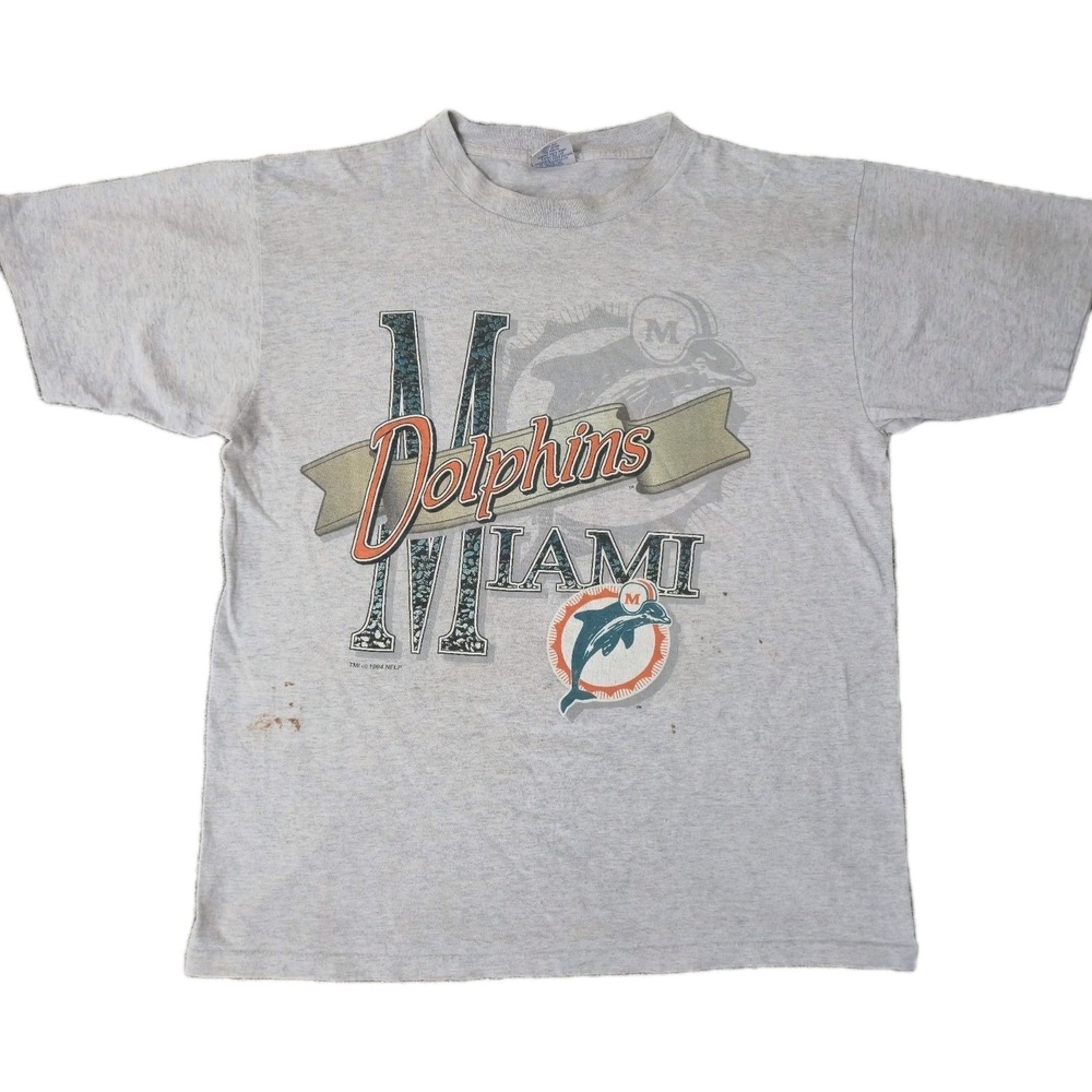 Vintage 90s NFL Miami Dolphins Logo Graphic Tee Size L Florida 1994
